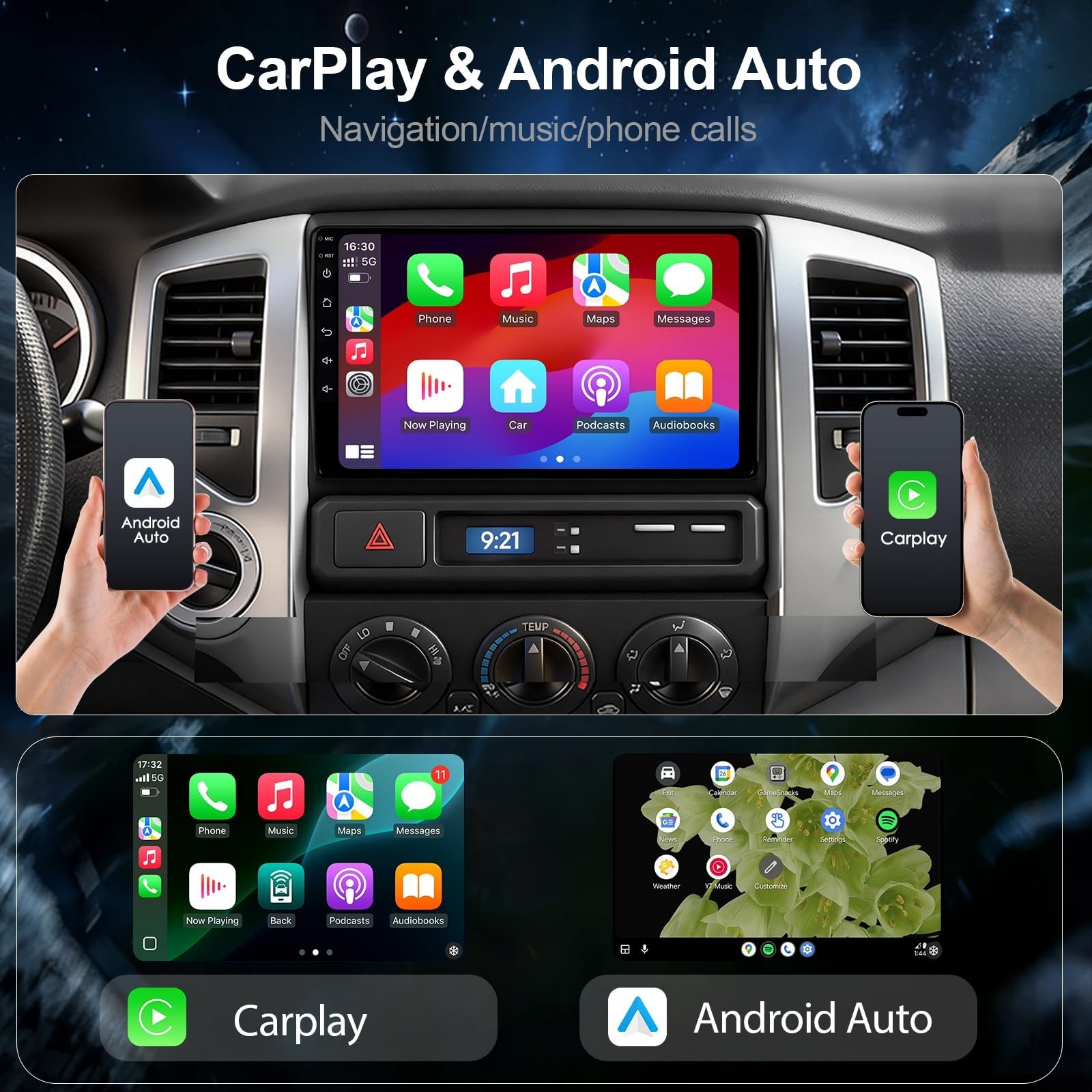 64GB Car Radio Stereo Upgrade for Toyota Tacoma 2005-2015, Plug and Play 9” …