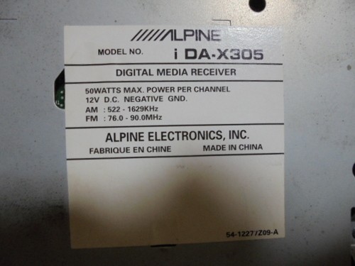 Alpine iDA-X305 Digital Media Receiver USB iPod AM/FM Car Audio Head Unit JDM
