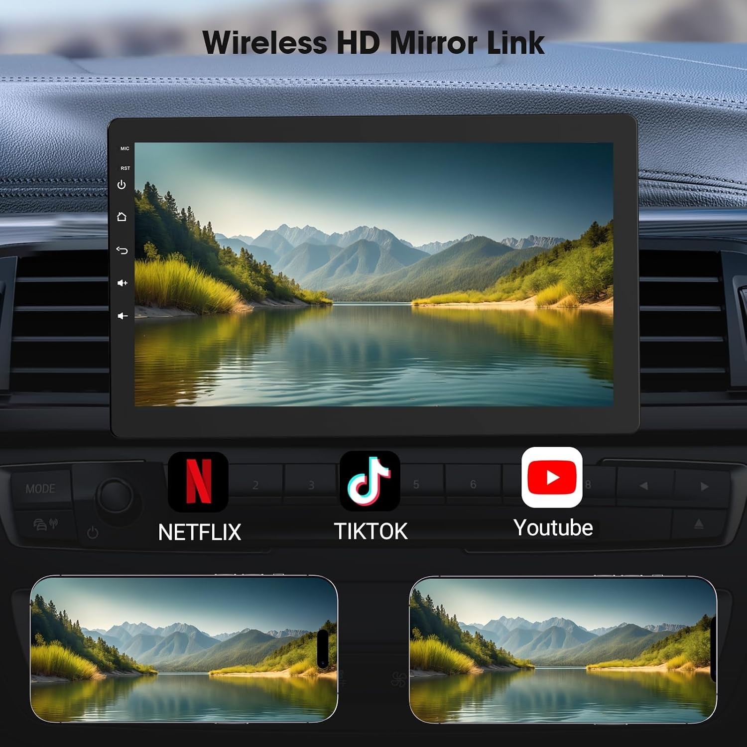 Seamless 10.1 Inch Rotatable Car Stereo with GPS & Bluetooth Connectivity