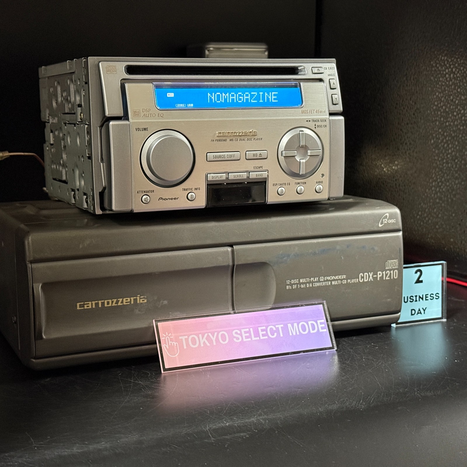 Pioneer Carrozzeria FH-P9900MD & CDX-P1210 12 Disc CD Changer 1999 Vintage Stock