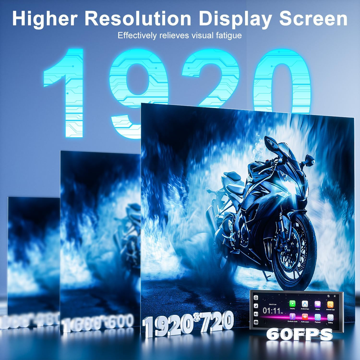 [11″ Fully Laminated 60fps Touchscreen] -Accfly Wireless car Play Screen for App