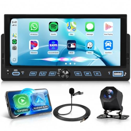 Single Din Car Stereo with Wireless CarPlay – Android Auto 2