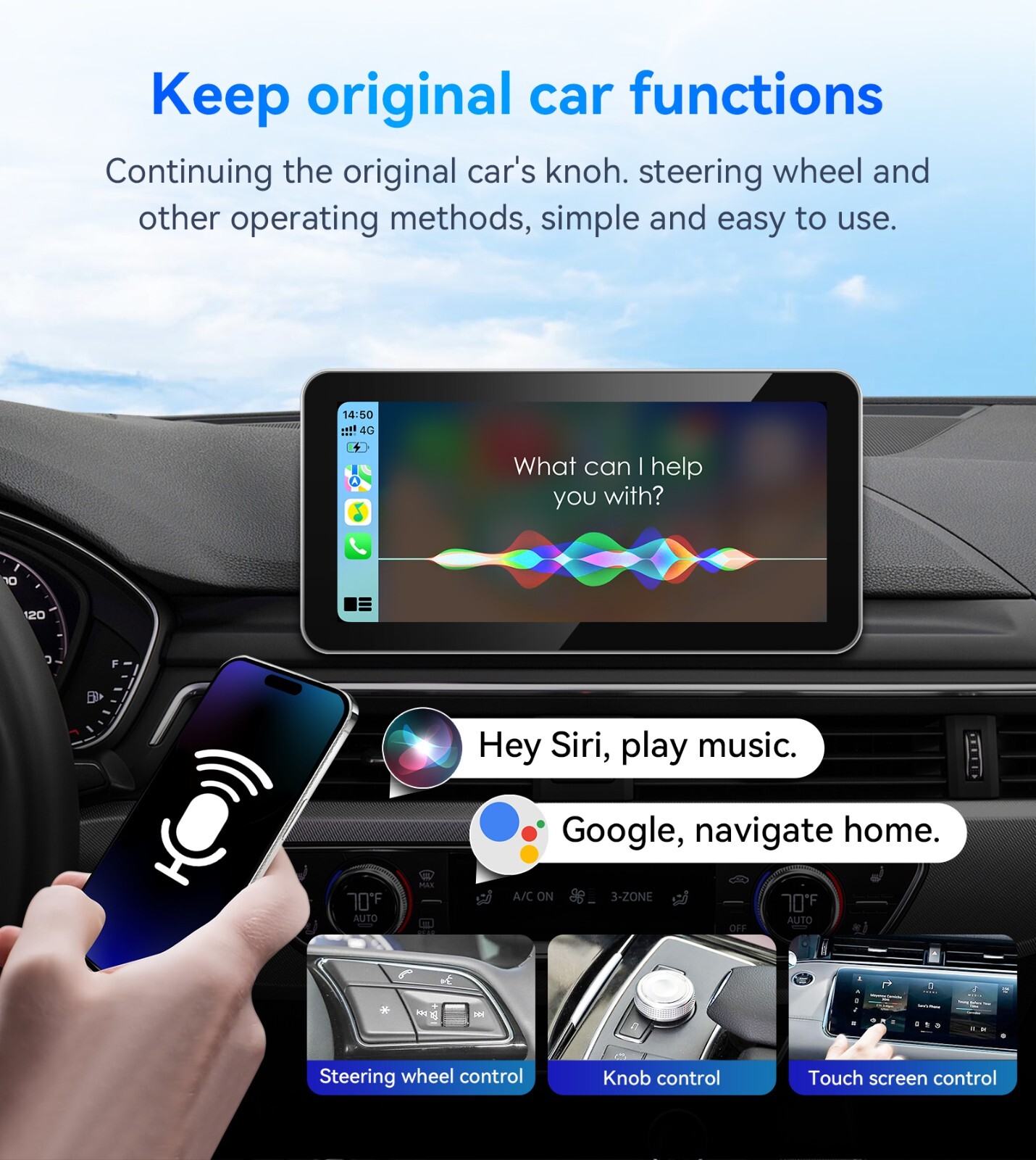 2 In 1 Wired to Wireless CarPlay Adapter For iPhone Apple Carplay Android Auto