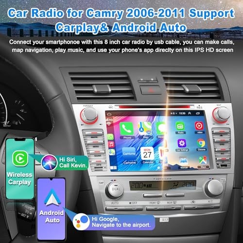 Car Radio for Camry 2006-2011 with CD/DVD Player- CarPlay & For Camry 2006-2011
