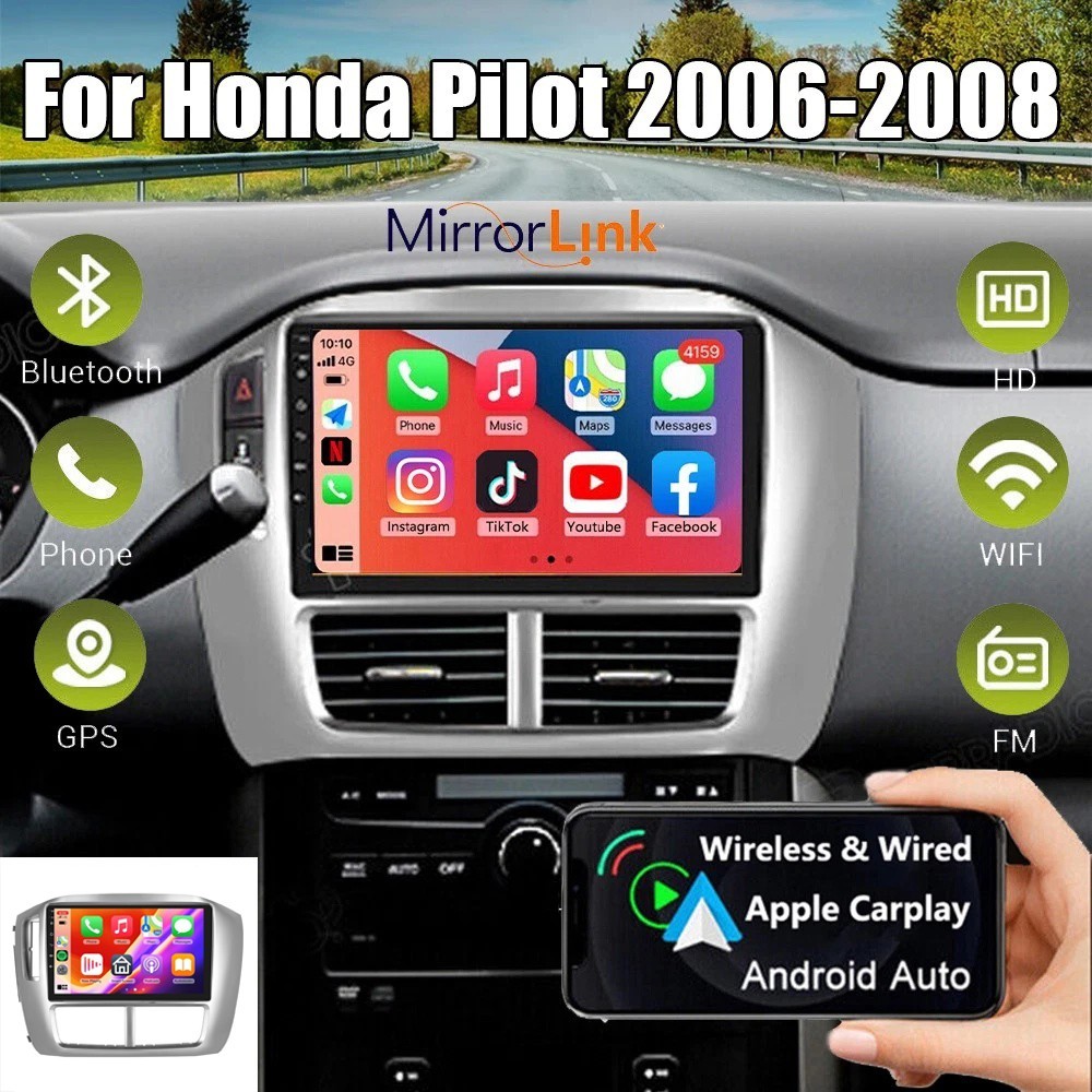 For Honda Pilot 2006-2008 Android 15.0 Carplay Car Stereo Radio GPS Navi BT WIFI