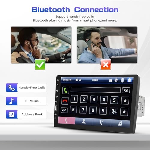 9 Inch Single Din Car Stereo with Mirror Link for Android/iOS, IPS Touch