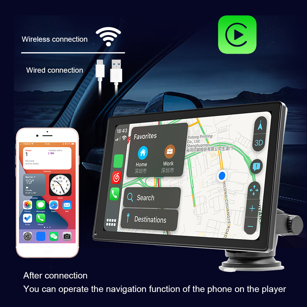 9 Inch Portable Car Stereo Radio Wireless Apple Carplay/Android Auto Head Unit