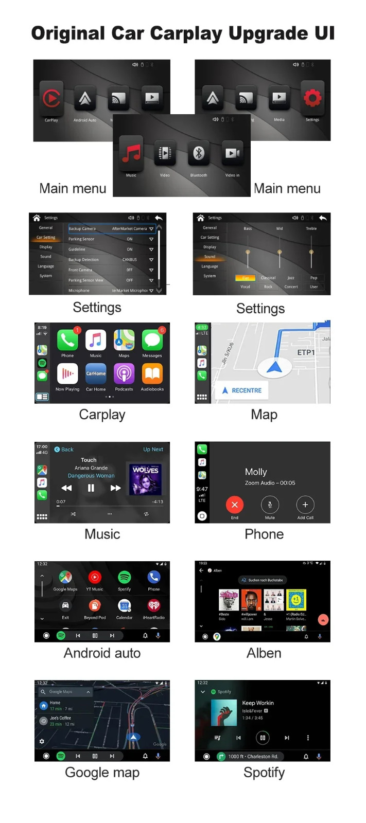 Wirelss carplay For Jeep Grand Cherokee Liberty 14-22 Compass 17-21 Dodge RAM 14