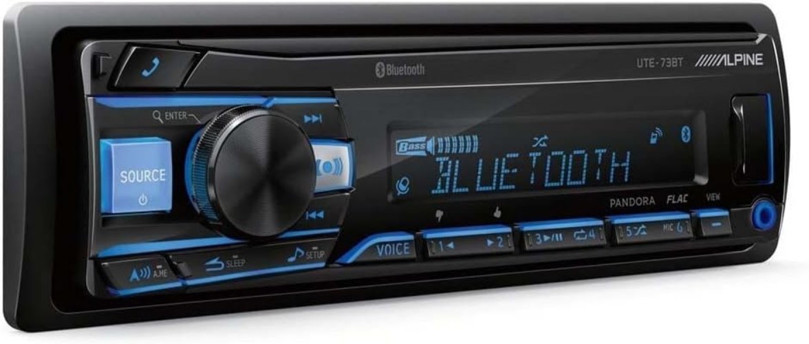 Alpine UTE-73BT Bluetooth Digital Media Receiver – Compatible with iOS & Android