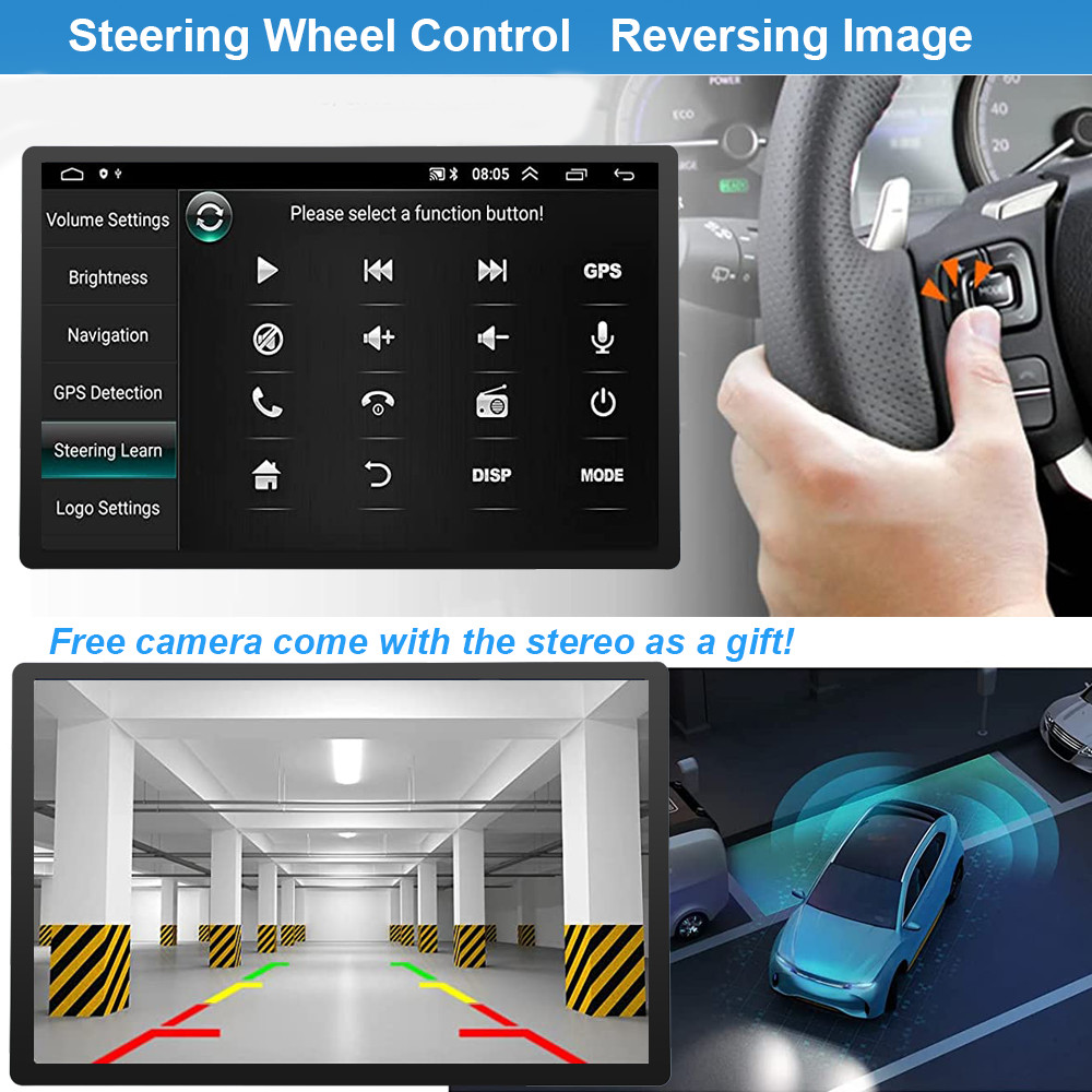 Single Din Car Stereo Wireless Apple CarPlay GPS 6.9 touchscreen Bluetooth Radio