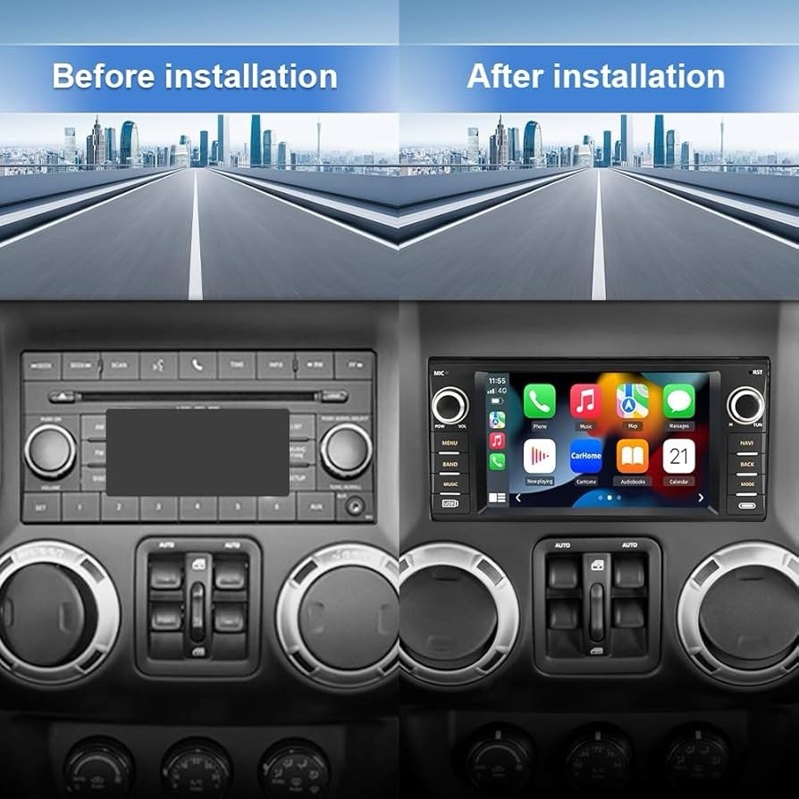 7 inch Car Radio Jeep Wrangler JK Compass Patriot Chrysler Dodge RAM Charger GPS