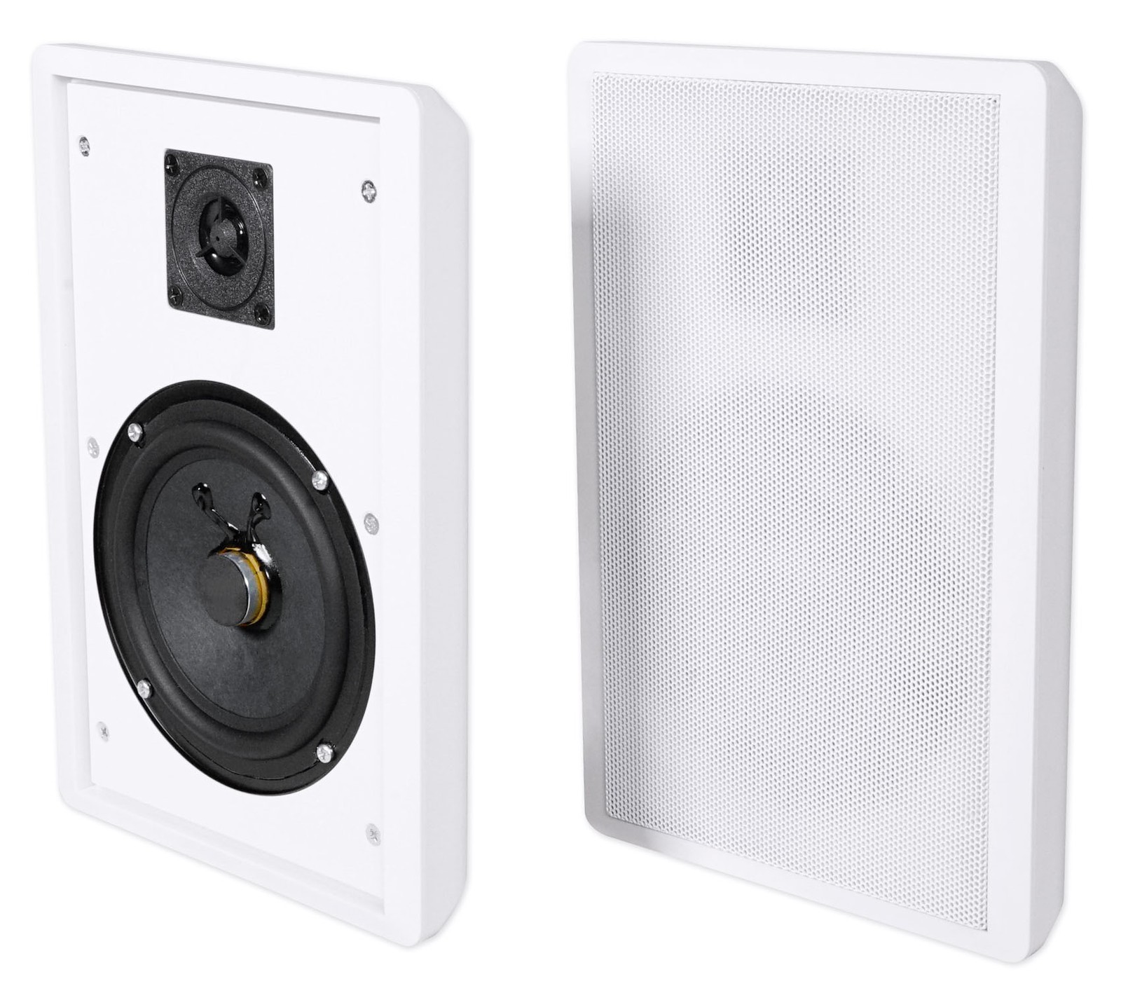 8 Rockville RockSlim White Home Theater 5.25″ 240w Easy Wall Mount Slim Speakers