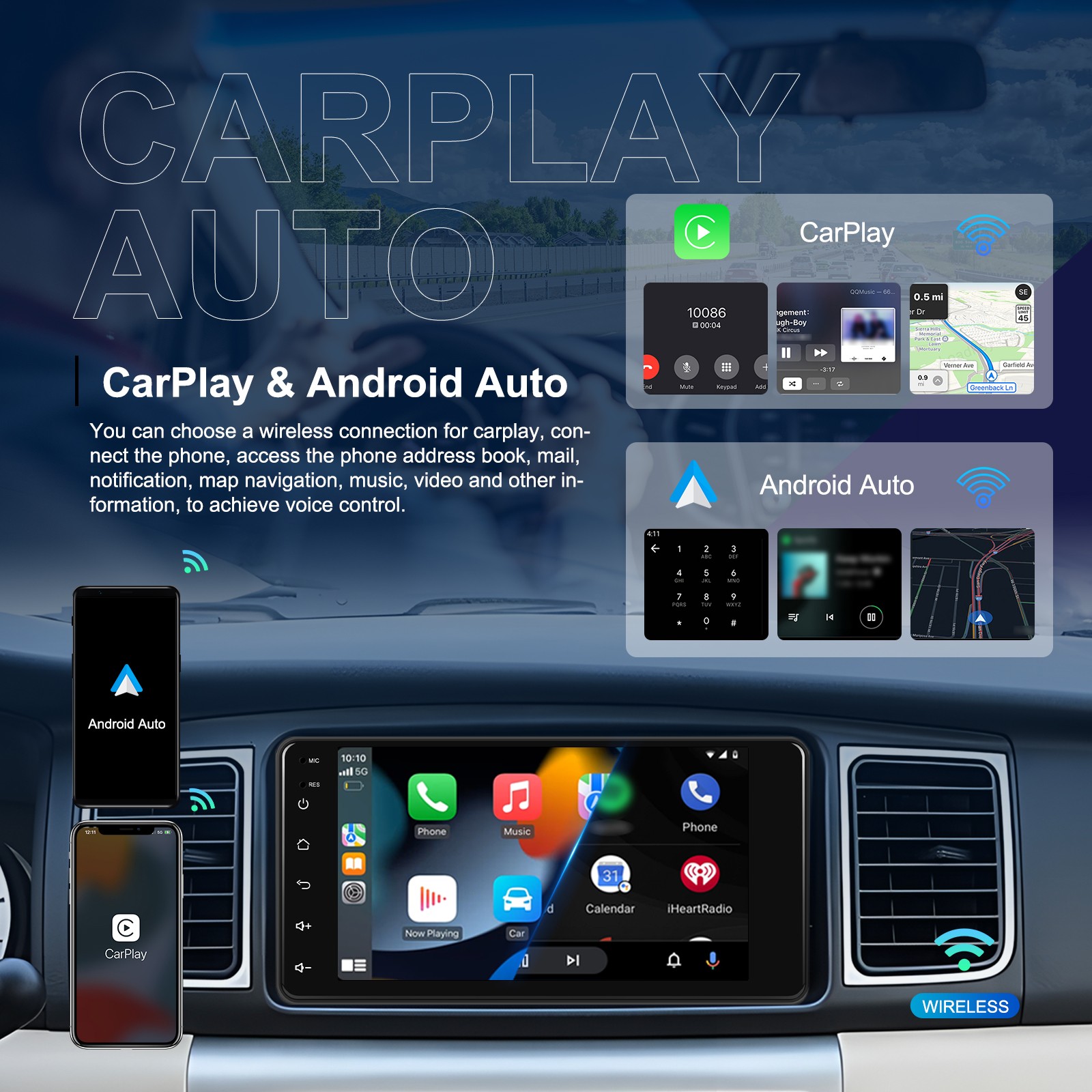 For Toyota 2000-2006 Tundra 01-07 Sequoia CarPlay Android 13 Car Radio GPS WiFi