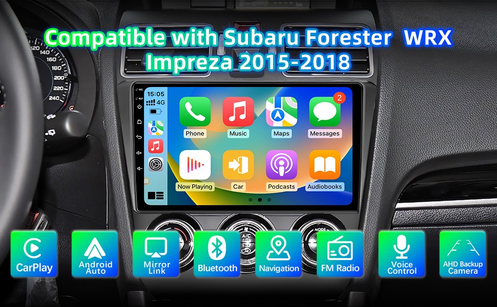 Car Stereo for for Subaru Forester WRX & Impreza 2015–2018 Wireless CarPlay 2+64