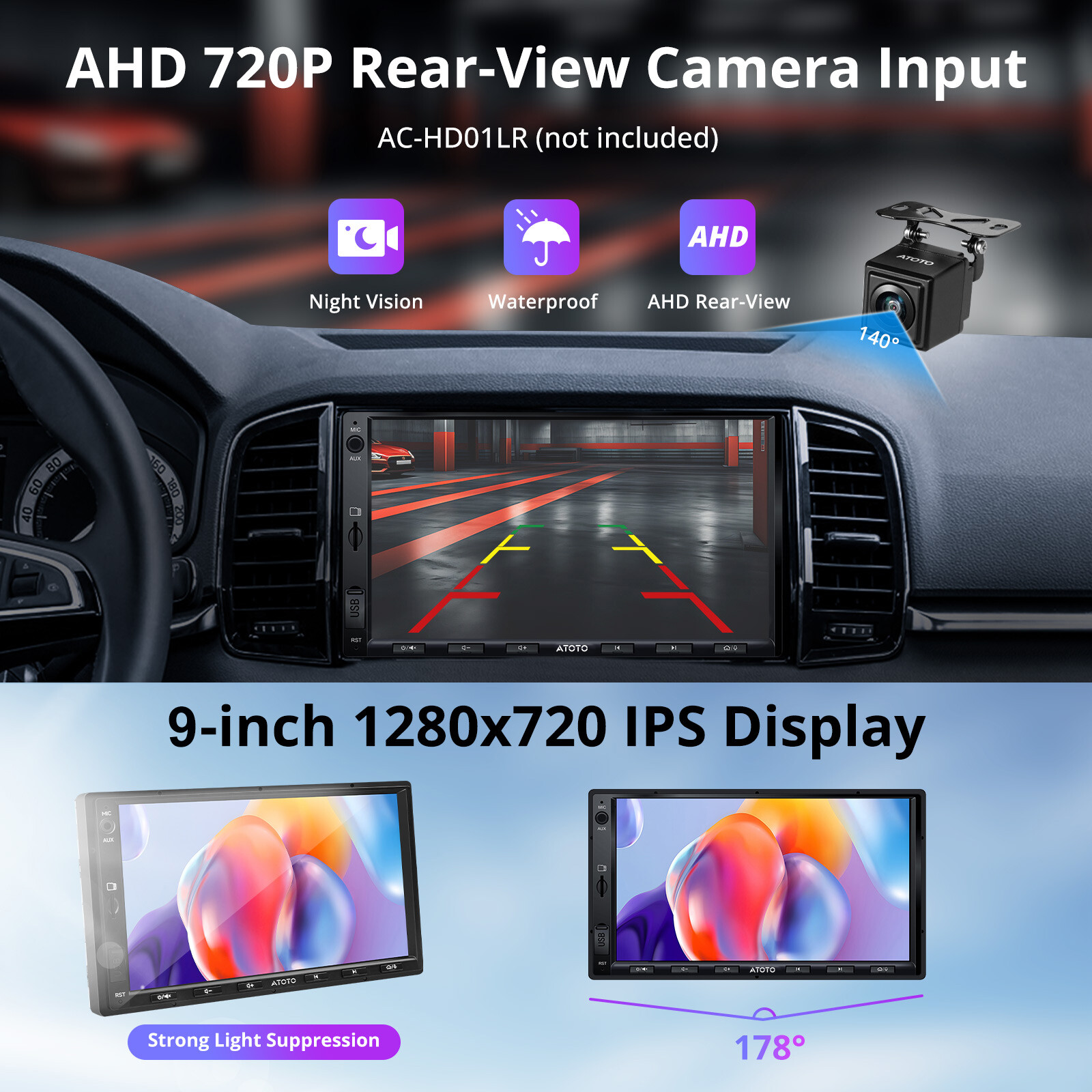 9″ 2G+32G Touch Screen Apple Carplay Stereo 2-DIN Android 10 Mirrorlink GPS BT