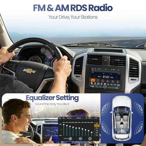 7″ Single Din Car Stereo Radio, Apple CarPlay, Android Auto, Bluetooth 5.3, 1080