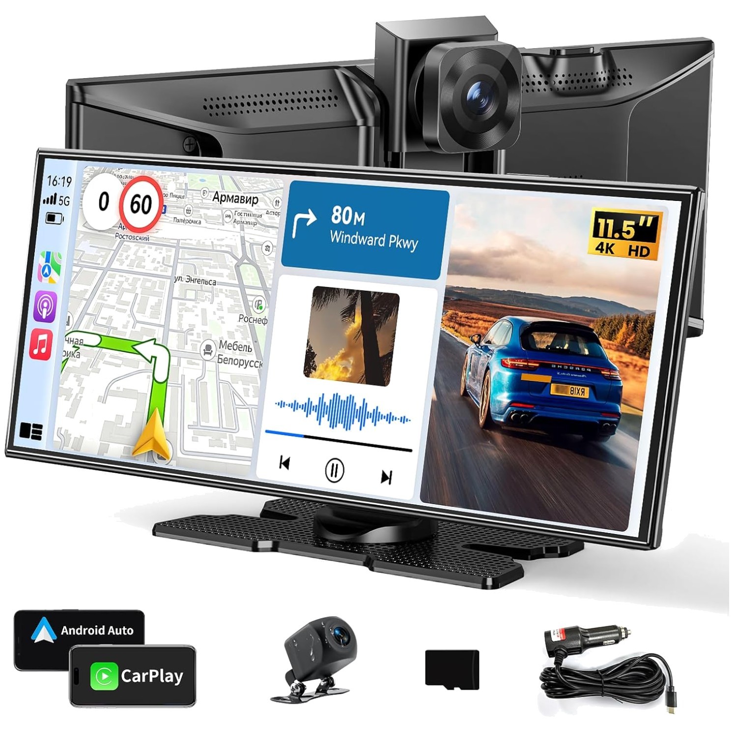 11.5″ Wireless Carplay Screen – Apple Carplay & Android Auto