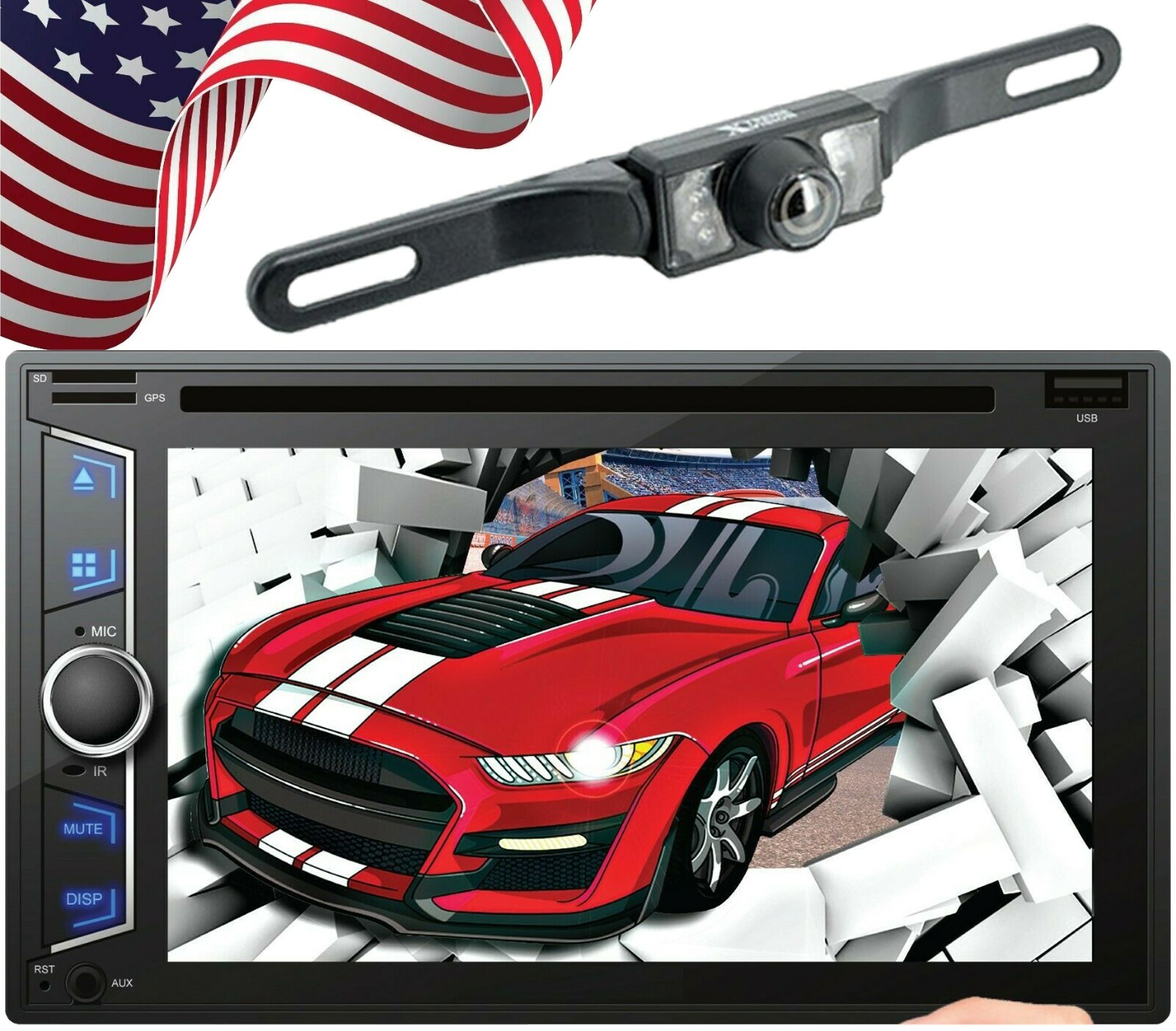 Audiotek AT-D76ML 2Din 6.2″ Touchscreen Radio Mirror Link + Rearview Cam XV-95BK