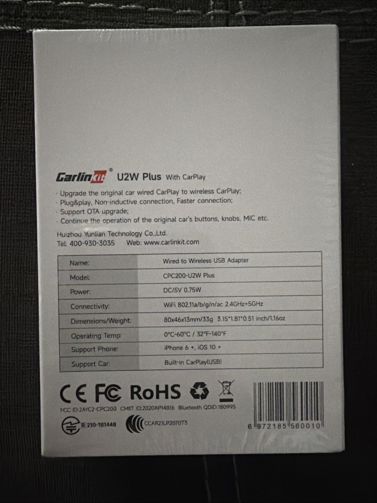 Carlin Kit Wireless Adapter CPC200-U2W Plus