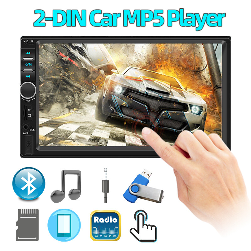 Double 2 DIN 7” Touch Screen Car Radio Stereo Mirror Link Bluetooth USB/AUX/FM