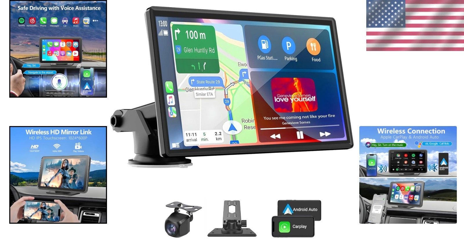 Universal 7-Inch Wireless Carplay Display for Cars & Trucks – Easy Installation