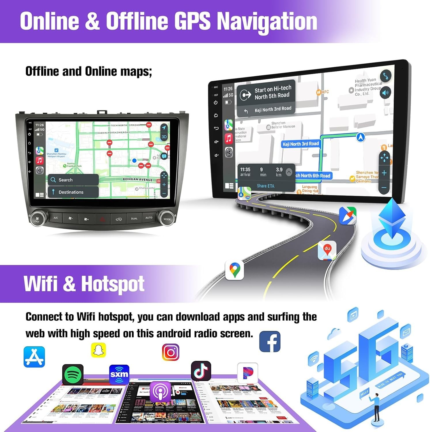 FOR LEXUS IS250 IS350 2006-2012 APPLE CARPLAY CAR RADIO STEREO GPS NAVI FM