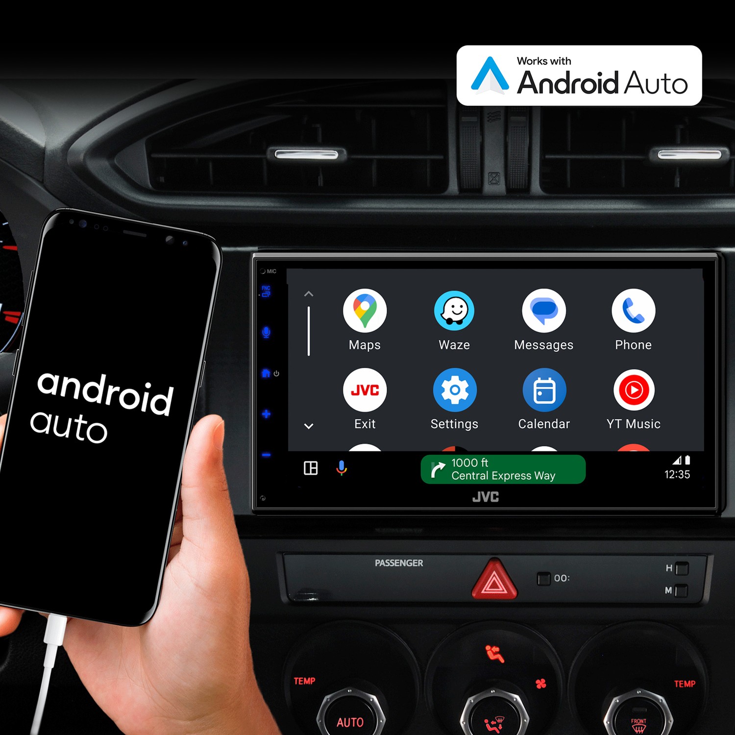 KW-M590BT 6.8-In. Car In-Dash Unit, Double-DIN/Single-DIN Short Chassis…