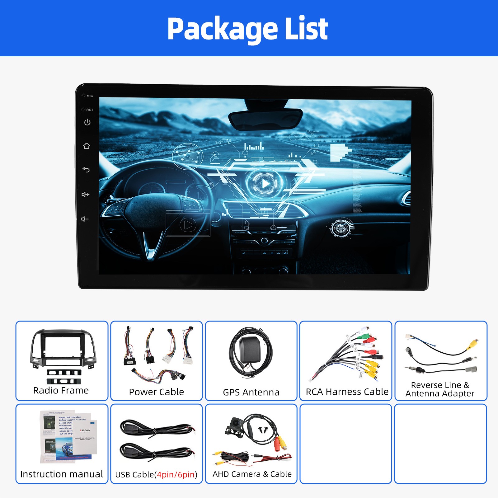 Apple Carplay For Hyundai Santa Fe 2 2006-2012 Android 15 Car Radio Stereo GPS