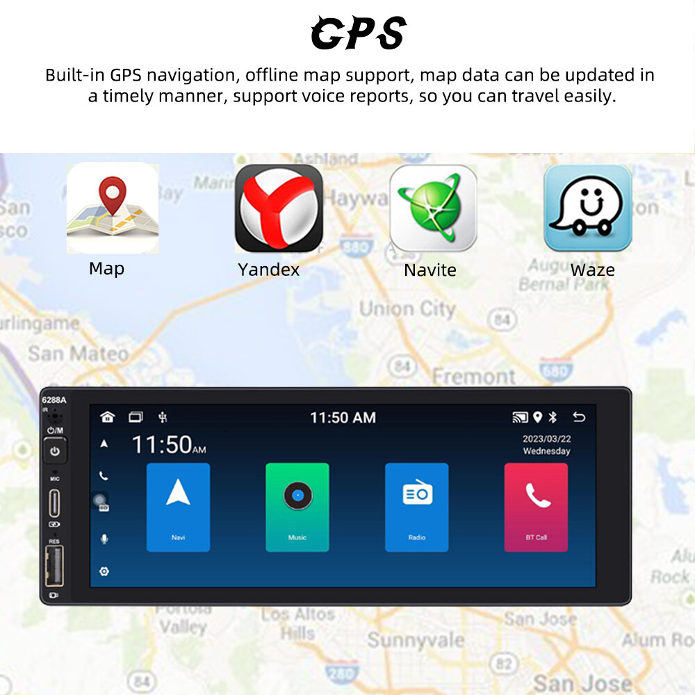 6.9″ Android For Apple Carplay Car Stereo Radio FM GPS Wifi Player 2 Din 2+32GB