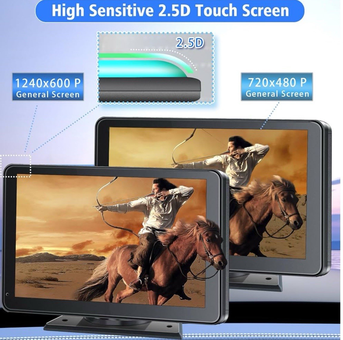 Portable Wireless Apple CarPlay and Android Auto IPS Touch Screen for Car