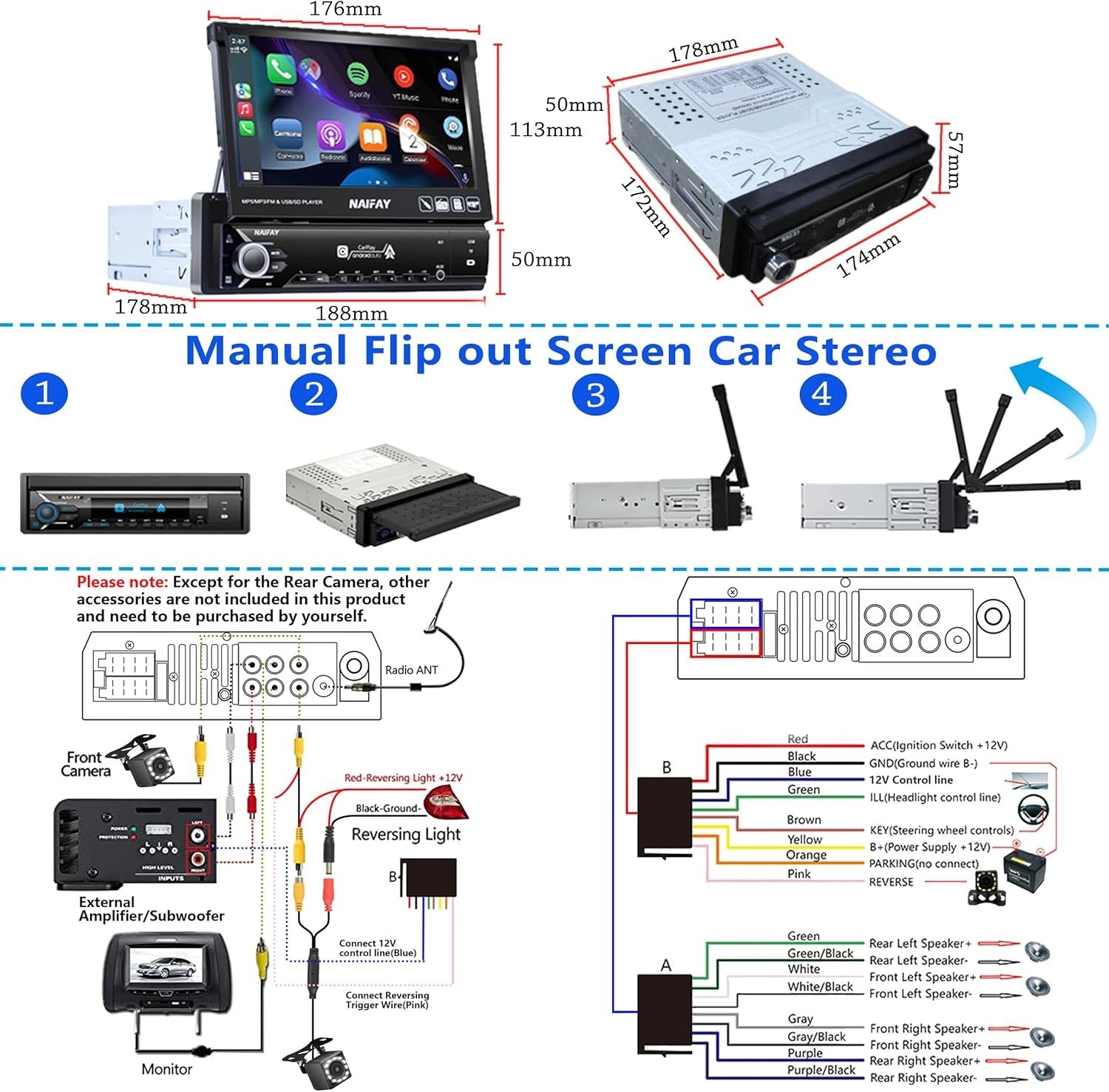 Estereo De Pantalla Para Coche Carro Auto Multimedia Bluetooth Car Stereo LCD