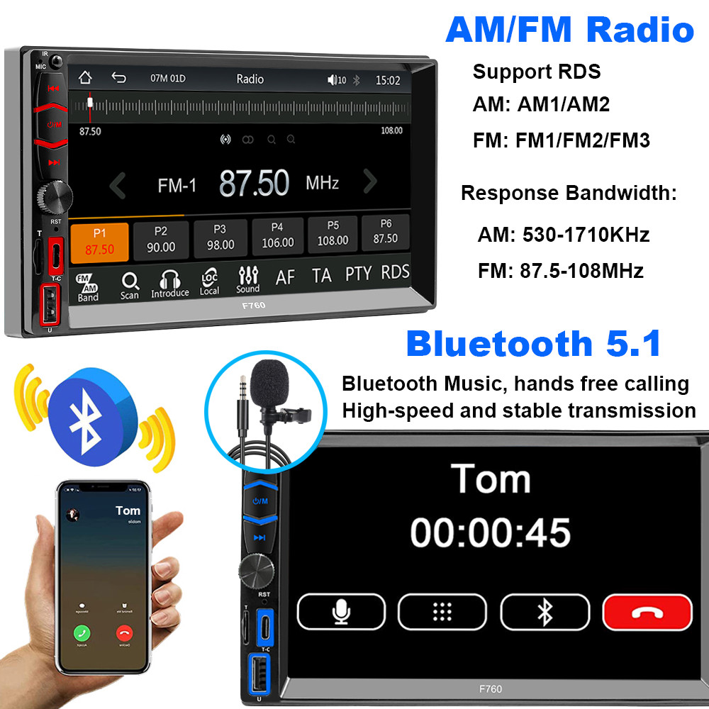 10.1” Double Din Android 13 Touch Screen Car Stereo Radio GPS WiFi Carplay+CAM