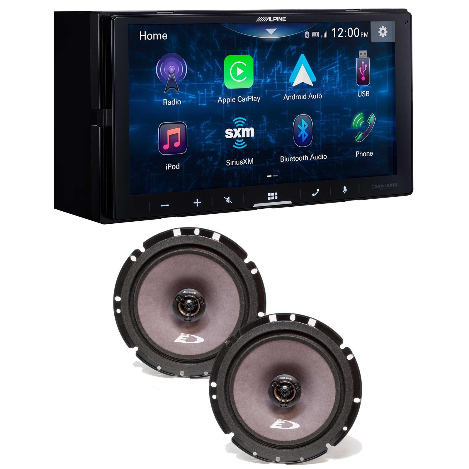 Alpine iLX-W670 Digital Multimedia Receiver w/ Alpine SXE-1726S 6.5″ Coax – U…