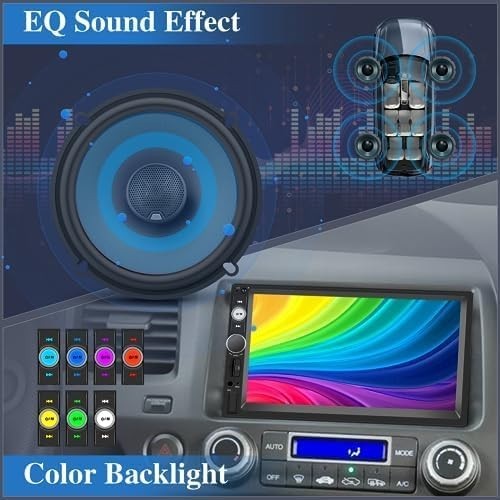 Double Din Bluetooth Car Stereo – 7 Inch Touch Screen Car Radio with Mirror L…