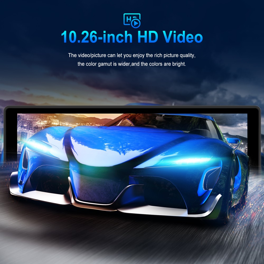10.26″ Car Portable Wireless Apple CarPlay Android Auto Touch Screen Radio Cam