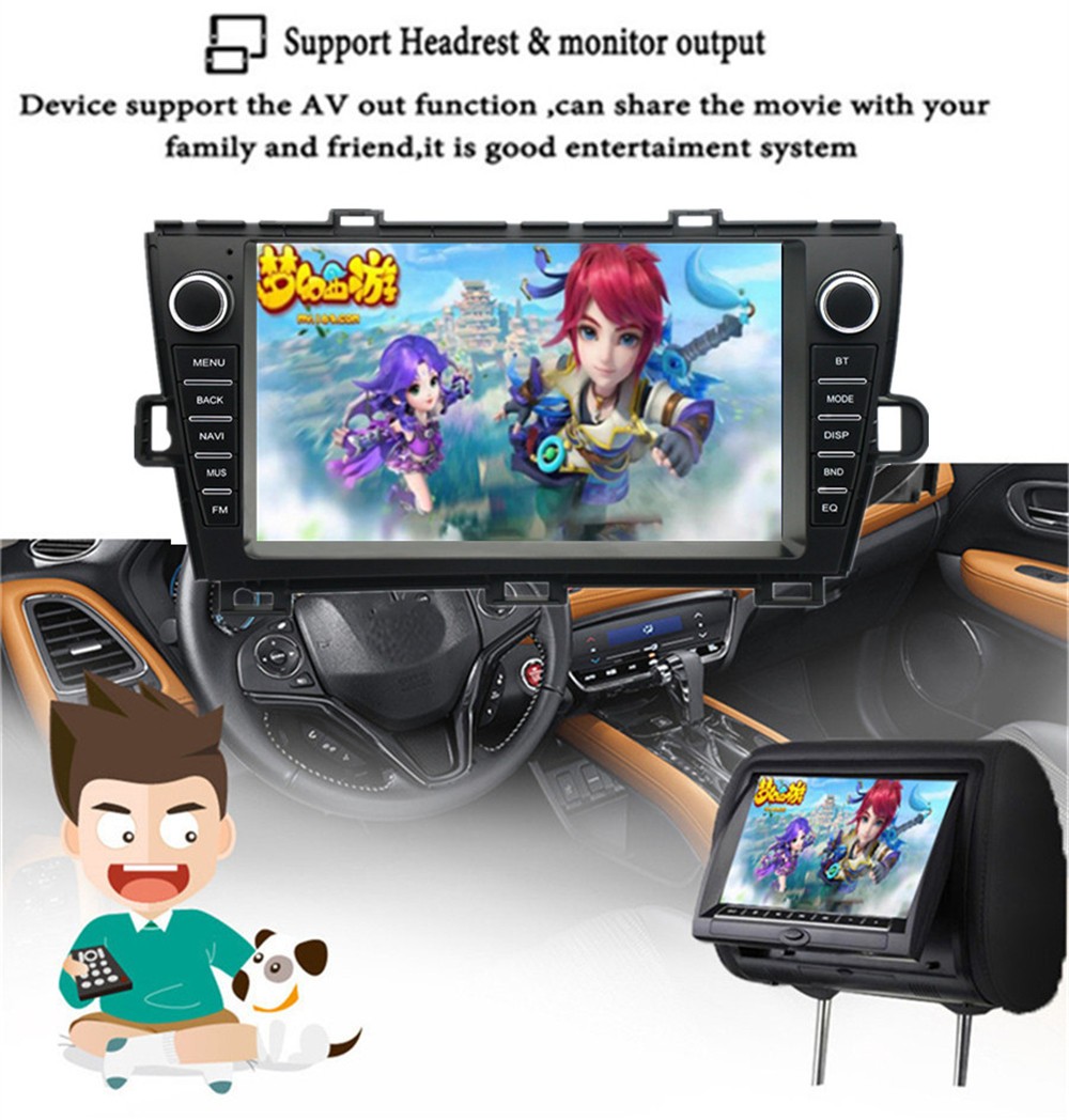 9In Car Touch Screen Player FM Radio USB WIFI Fit For Toyota Prius 2010-2015 RHD
