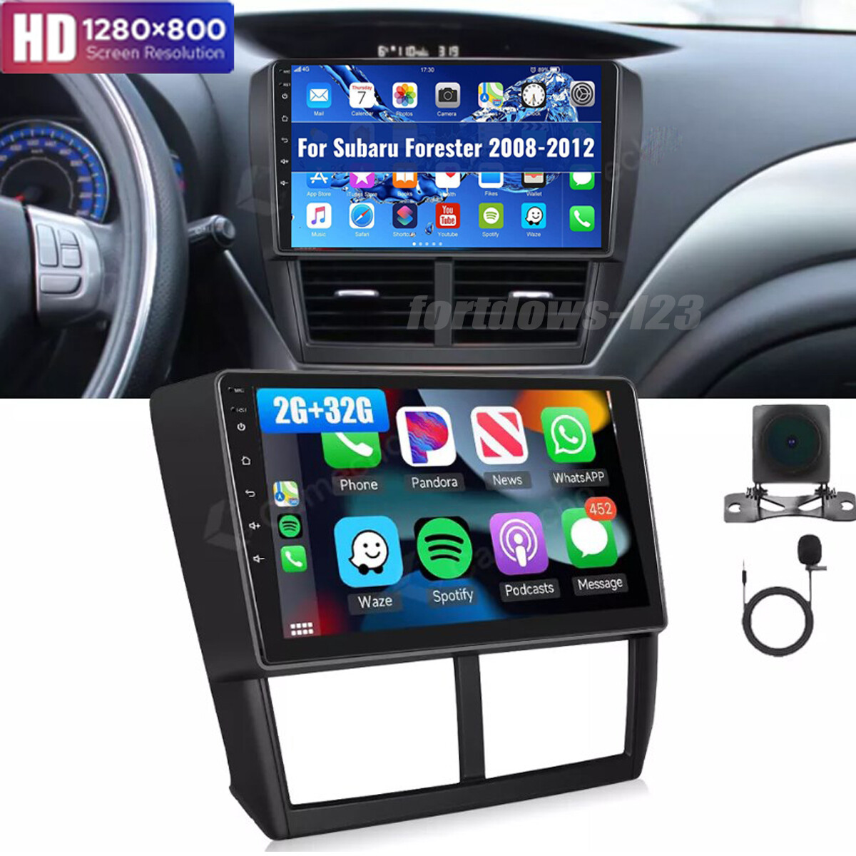 Pantalla Radio de Coche estéreo CarPlay Para Subaru Forester Impreza 2008-2012