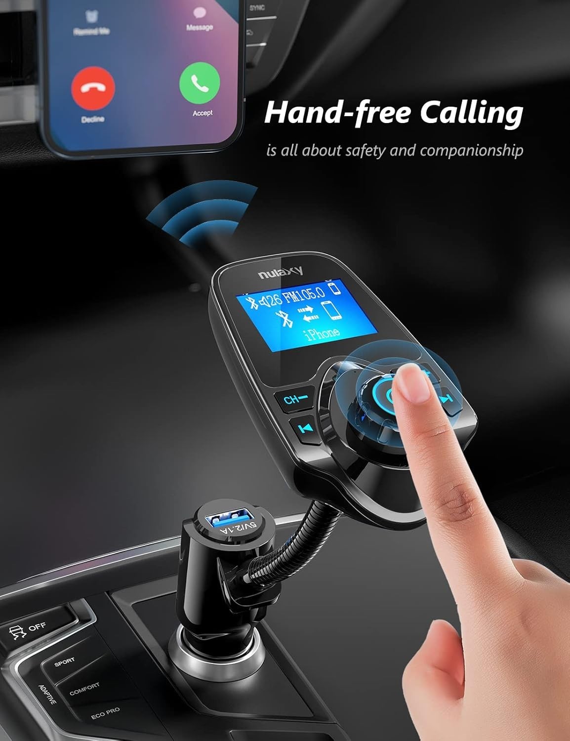 Radio Para Carro Carros Audio Autos Coche Bluetooth USB FM Transmisor para Auto