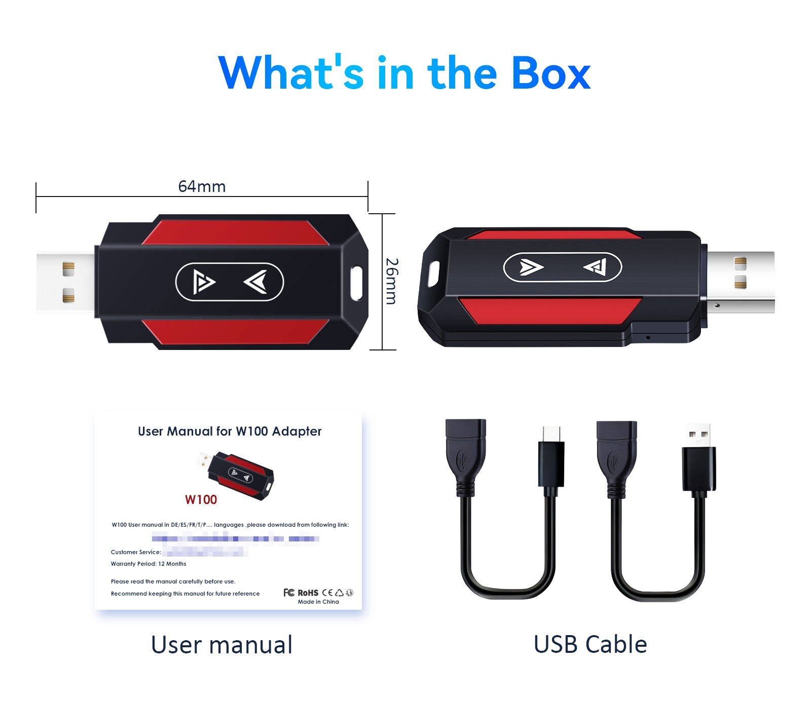 2 In 1 Wired to Wireless CarPlay Adapter For iPhone Apple Carplay Android Auto