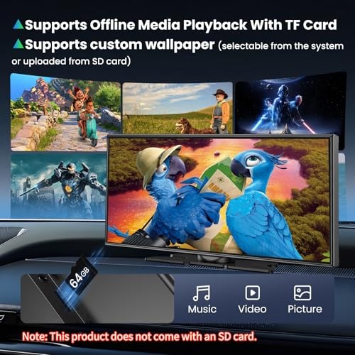 Largest 11.5 inch Wireless CarPlay Screen for Car,Built-in N black