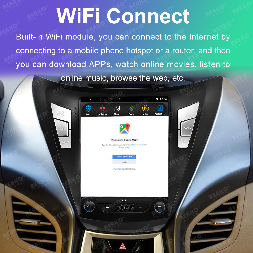 9.7” 2+23G Car Audio Player For Hyundai Elantra 2011-2013 Apple Carplay Stereo