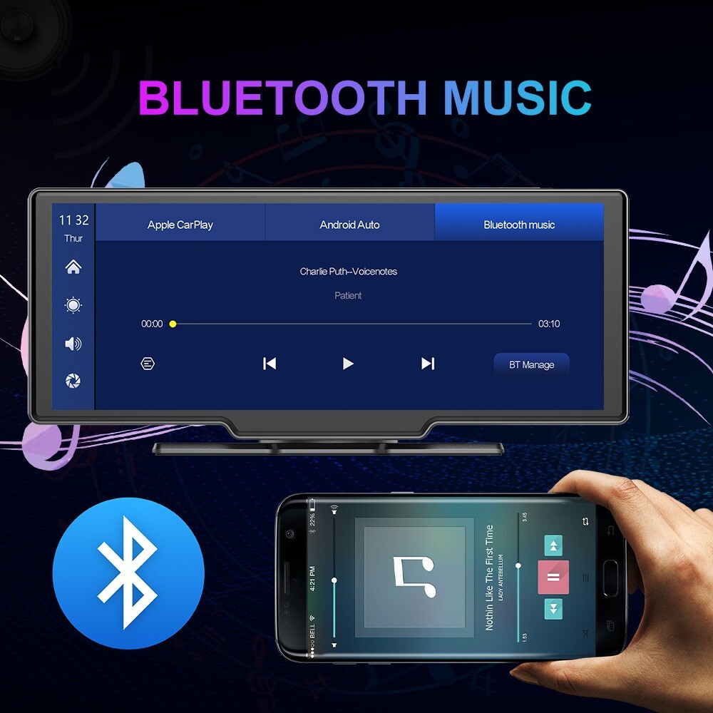 10.26″ 4K Touchscreen Wireless Apple CarPlay Android Auto FM Bluetooth Car Stere
