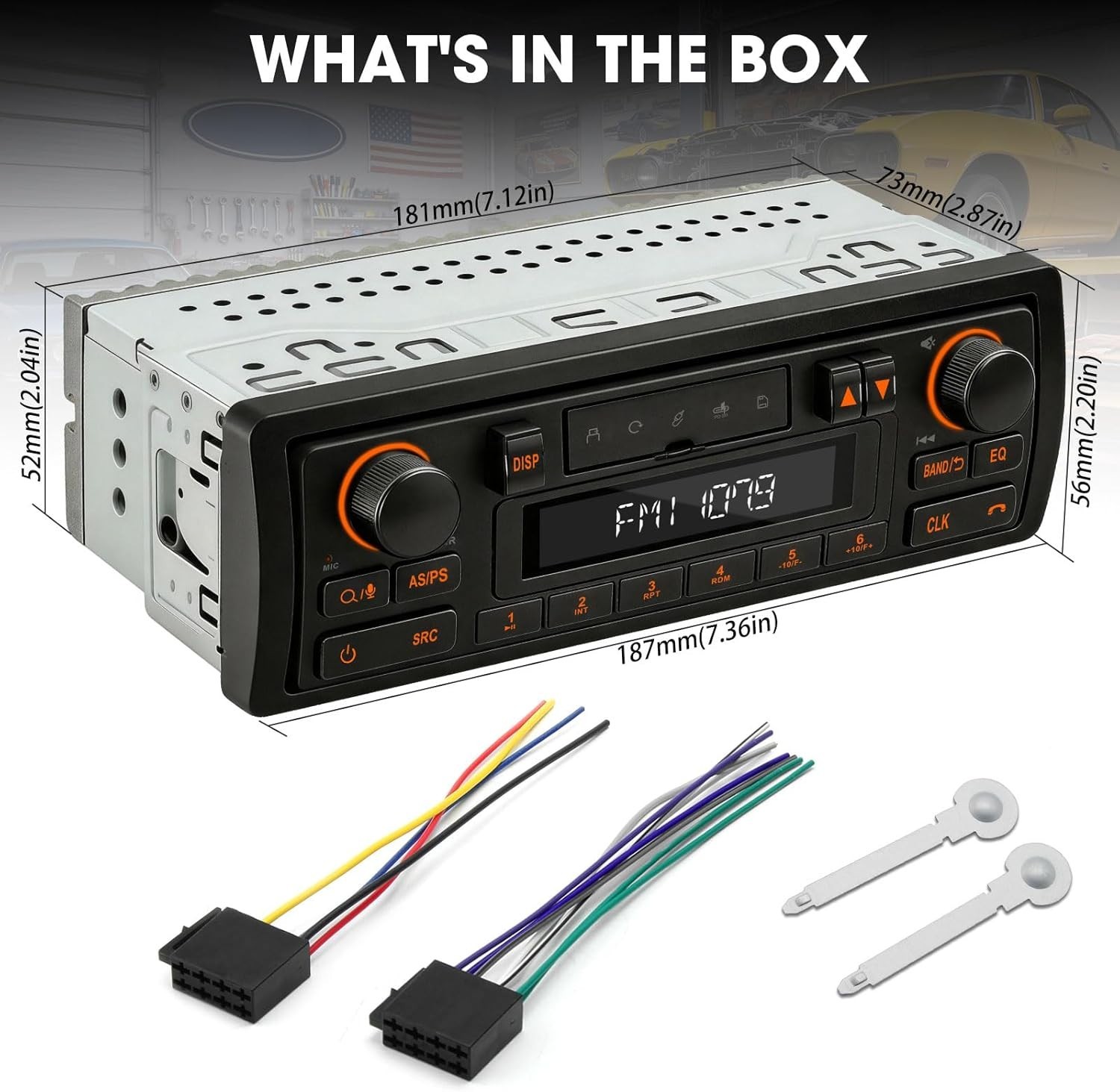 Retro Bluetooth Car Radio System: Single Din European Look Stereo for Classic…