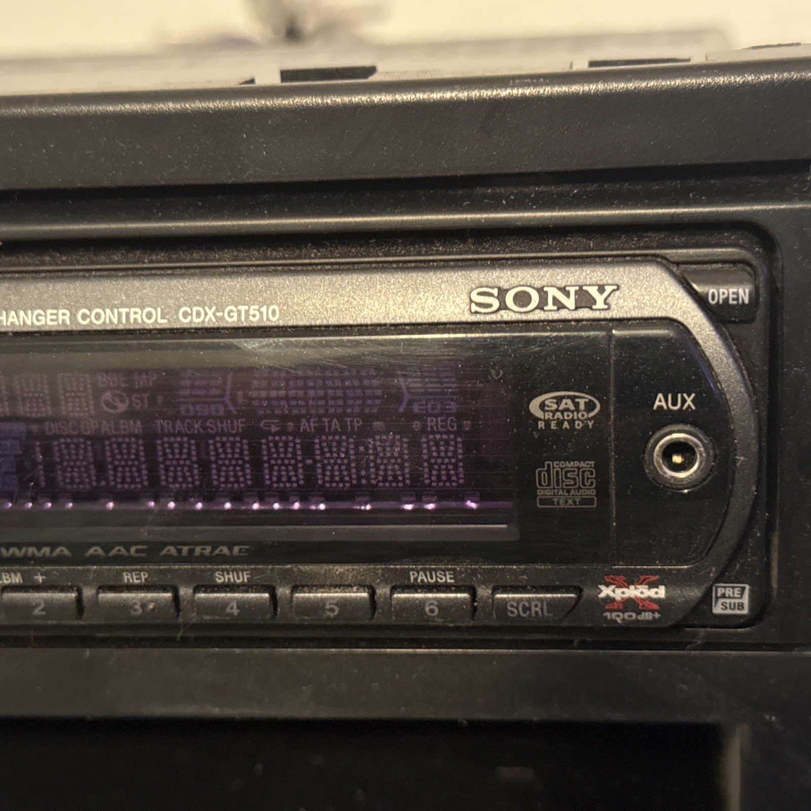 Sony Xplod CDX-GT510 Single DIN CD Player/Radio 52W Untested W Facia Kit