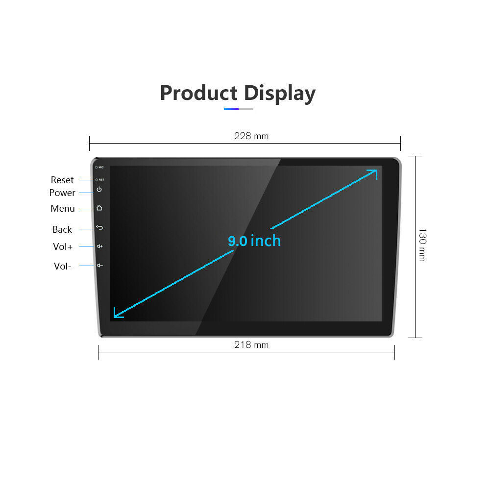 Android 11 Double Din 9″ Car Stereo Apple CarPlay Auto Radio GPS Navi WiFi FM