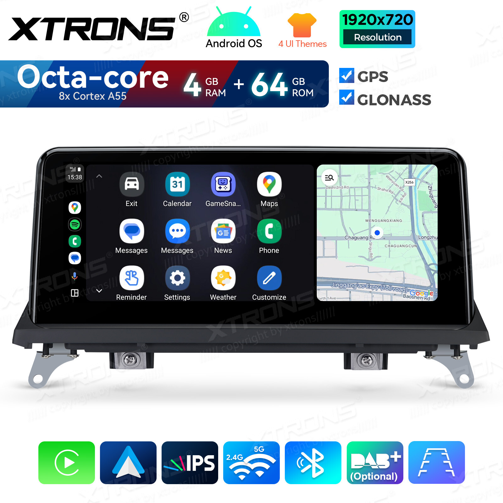 10.25″ Android 12 Car GPS Radio Stereo Navi 64G BT for BMW X5 X6 E70 E71 CIC CCC