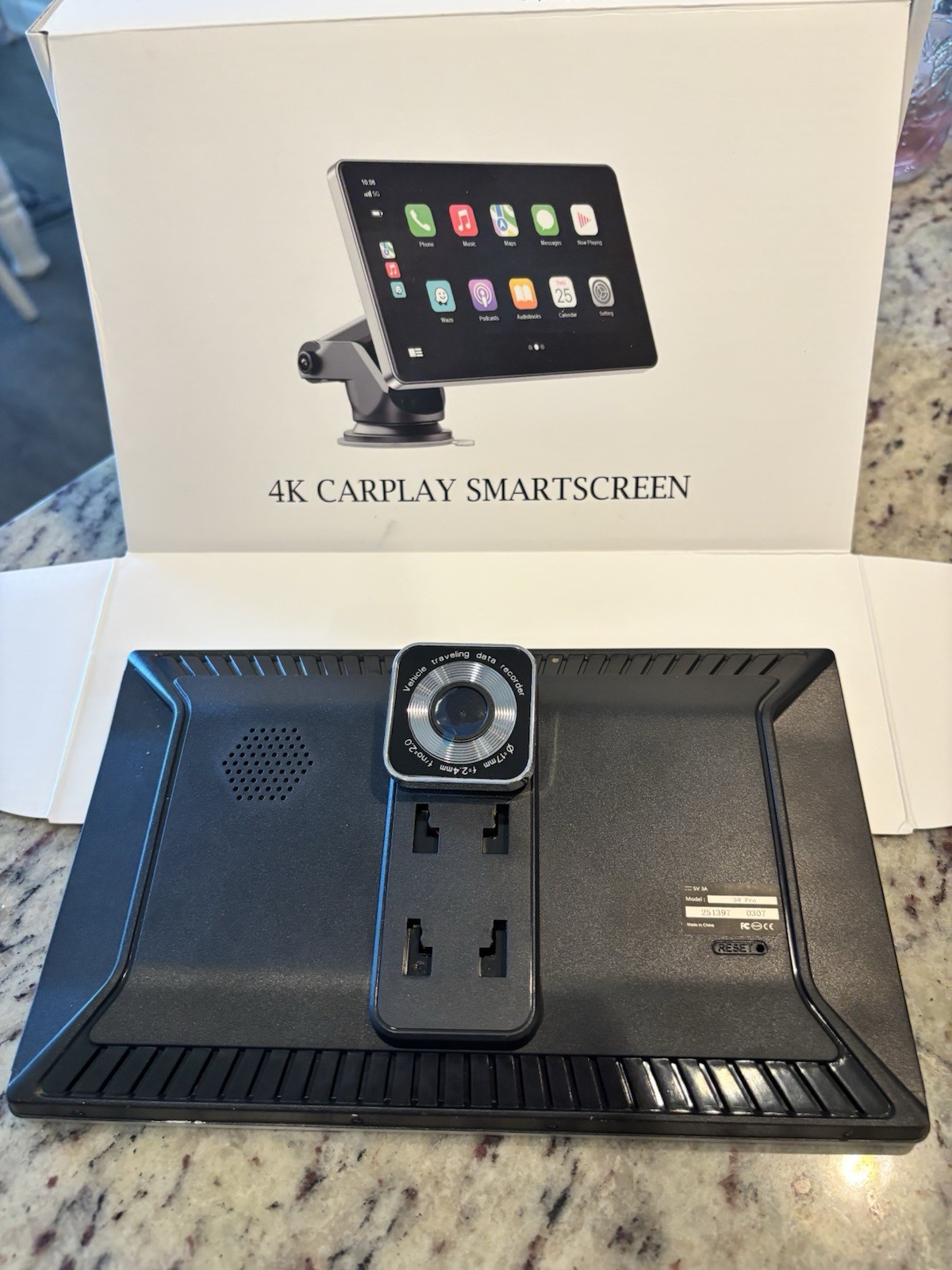 Oscio9″ Wireless Carplay Android Auto Screen with 4K Dash Cam & 1080P Backup cam