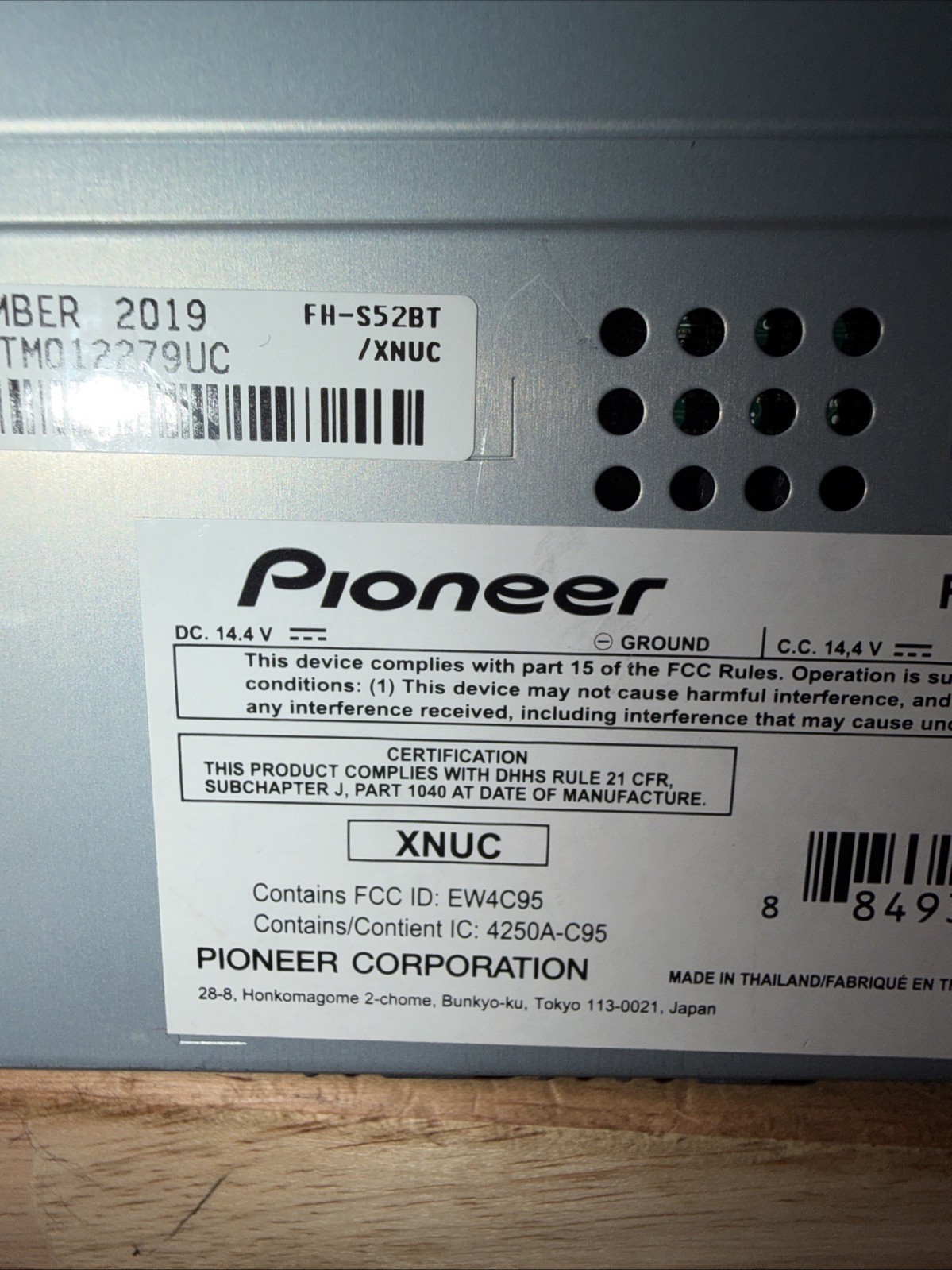Pioneer FH-S52BT Double DIN Bluetooth Car Stereo Receiver AUX USB MIXTRAX