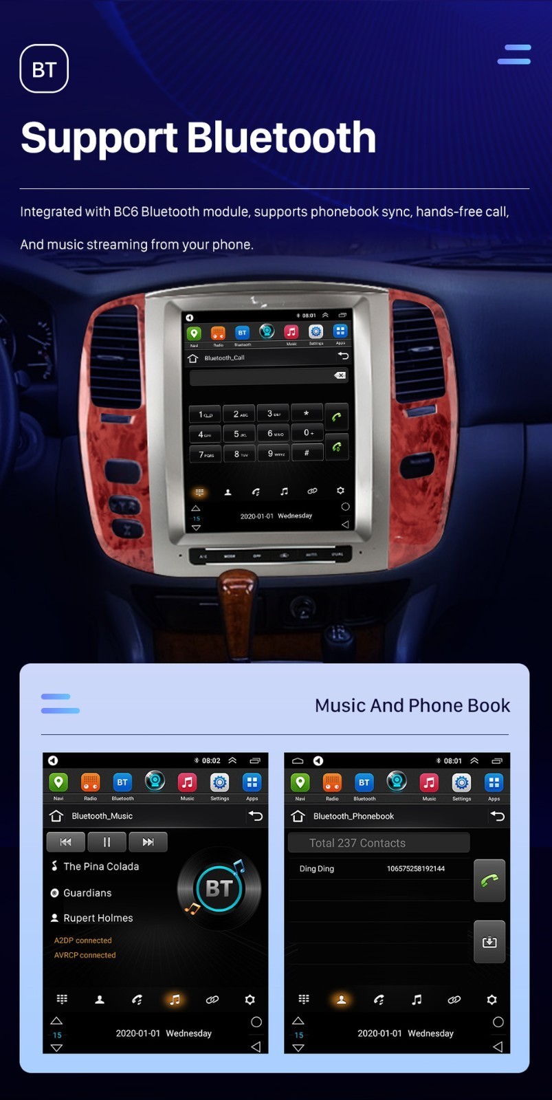 12.1” Car Radio Stereo Carplay GPS Navi 32G For Toyota Land Cruiser Lexus LX470