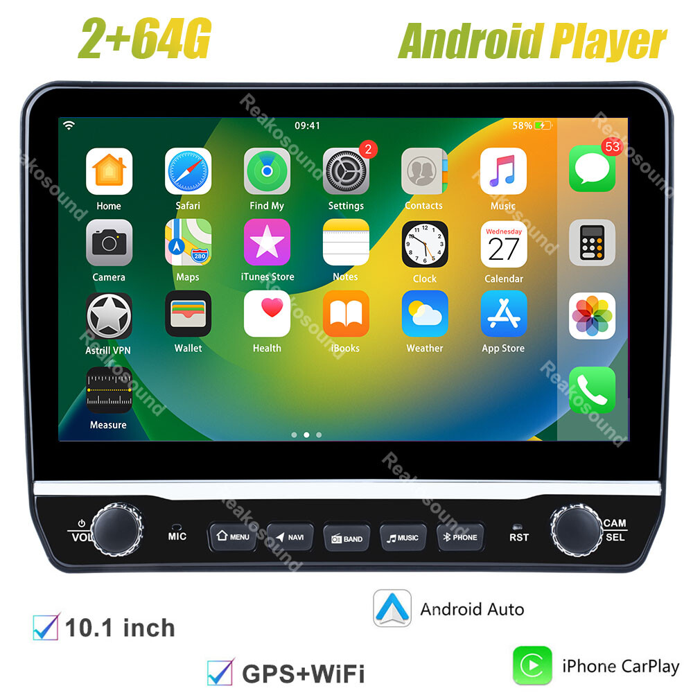 2+64G Android 13 Double 2 Din Car Carplay GPS Nav Radio Stereo Bluetooth WIFI BT